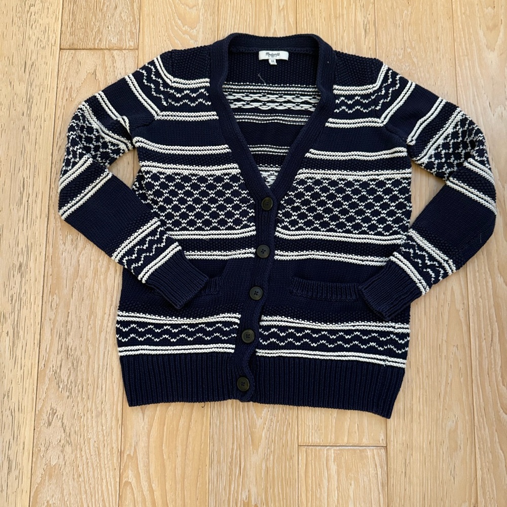 MADEWELL Womens Cardigan Nautical Preppy Coastal Grandmother XS‎